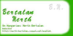 bertalan merth business card